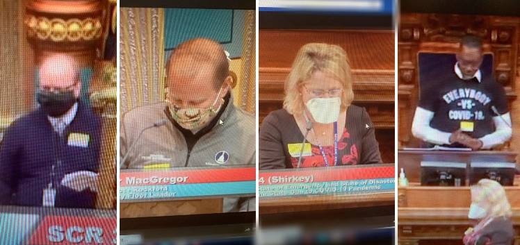 senators in masks