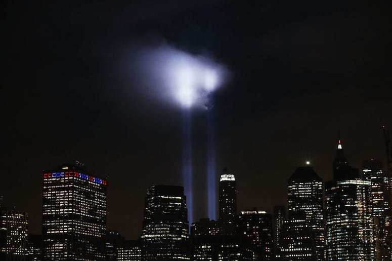 September 11th tribute lights in New York City