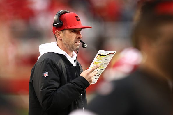 Kyle Shanahan calls plays for the 49ers in the NFC Championship Game.