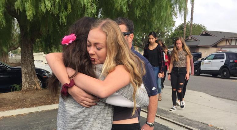 Tearful reunion at Saugus High School in Santa Clarita, CA