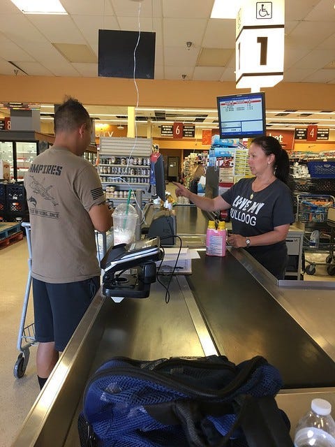 Shopper at commissary