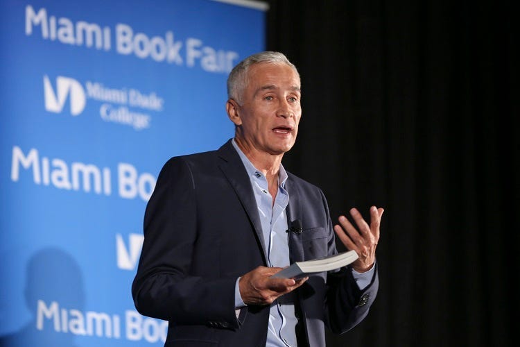 Jorge Ramos speaks on Sunday, Nov. 13, 2016 during the Miami Book Fair at the Miami Dade College Wolfson Campus in downtown Miami, Fla. (Photo by Matias J. Ocner/Miami Herald/TNS)