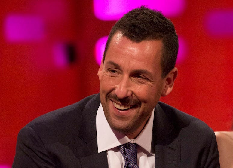 Adam Sandler, Suit, Smile, Mustache, Interview, Graham Nortson Show, 2017