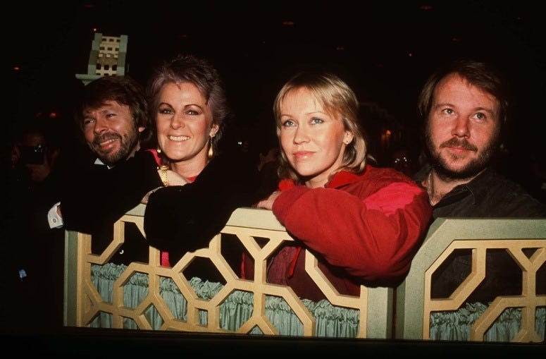 4/27/2018 - File photo dated 05/11/82 of (left to right) Benny Andersson, Anni-Frid Lyngstad, Agnetha Faltskog and Bjorn Ulvaeus of the Swedish pop group Abba at the Dorchester Hotel, London. In an official statement posted on Instagram the band announced