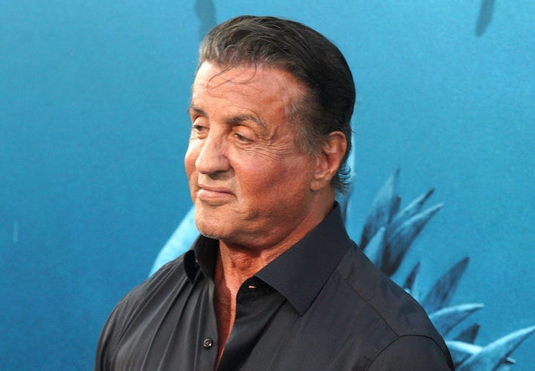 Sylvester Stallone, Red Carpet, The Meg, Premiere, Black Shirt, 2018