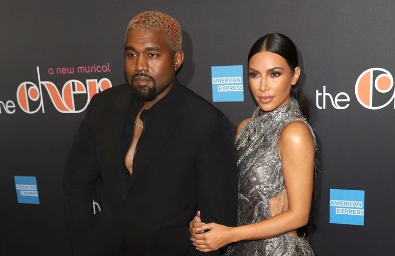 12/3/2018 - Kanye West and Kim Kardashian West attend the opening night of "The Cher Show" on Broadway at the Neil Simon Theatre in New York.