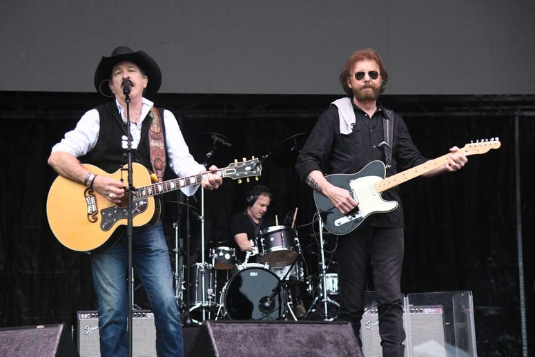 Brooks & Dunn (Kix Brooks and Ronnie Dunn) in concert at C.B. Smith Park in Pembroke Pines, Florida, January 26, 2019.