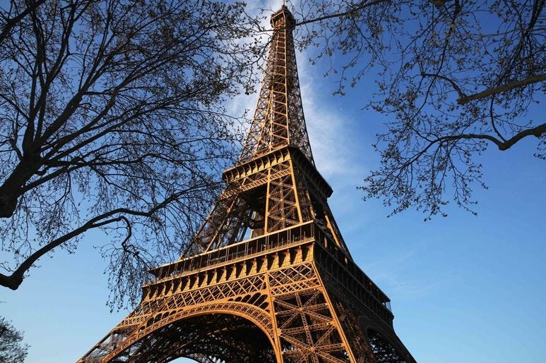 Photo taken on March 30, 2019 shows the Eiffel Tower in Paris, France