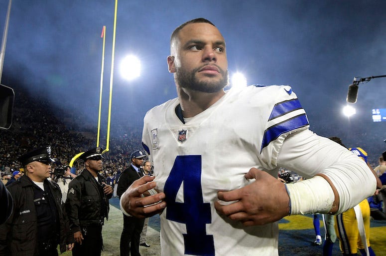 Dak Prescott, Los Angeles Rams, NFL Divisional Round, Walking Off Field, 2019