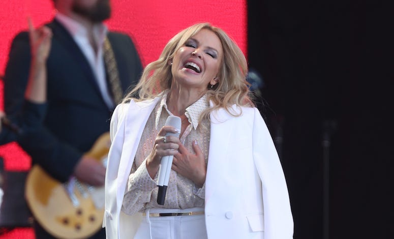 Kylie Minogue, Glastonbury, Concert, Performing, Smiling, 2019