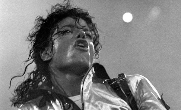 Michael Jackson performing at Wembley Stadium, 1988