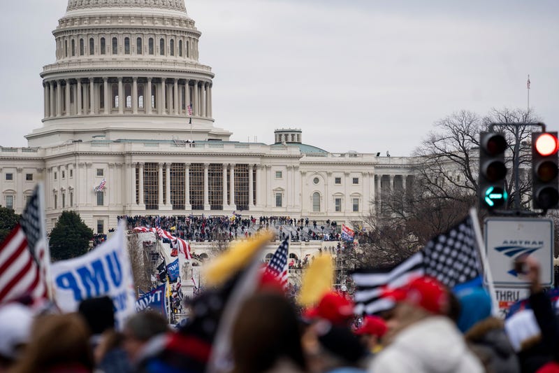 Supporters of U.S. President Donald Trump gather near the U.S. Capitol building in Washington, D.C., the United States, Jan. 6, 2021.