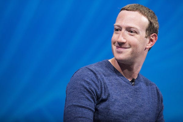 Mark Zuckerberg gestures and delivers his speech during the VivaTech (Viva Technology) trade fair