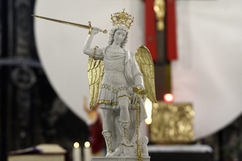 The statue of St. Michael the Archangel
