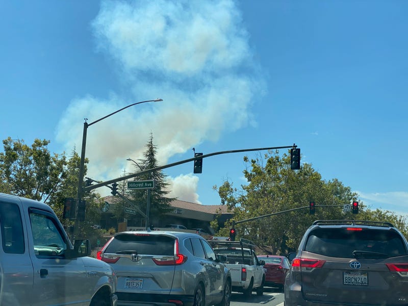 Smoke fills the air in Antioch near Deer Valley Road.