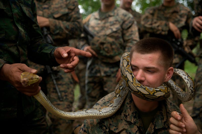Marines conduct jungle survival training with Royal Thai Marines during Cooperation Afloat Readiness and Training