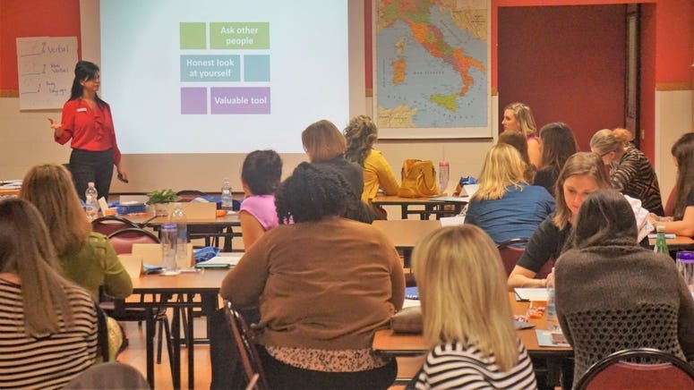 Military spouses attend a workshop at Army base Camp Ederle in vicenza Italy