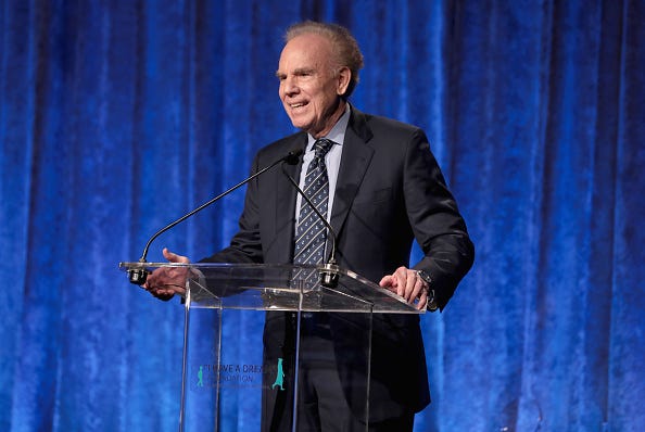 Former Cowboys QB Roger Staubach gives a speech at the Spirit of the Dream Gala.