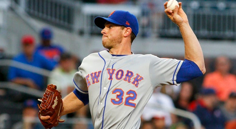 The Mets' Steven Matz throws a pitch against the Atlanta Braves on May 29, 2018 at SunTrust Park in Atlanta.