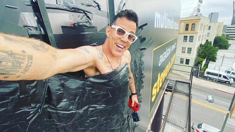 Steve-O on his Gnarly billboard
