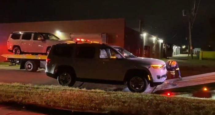 There is a heavy police presence at Chrysler Warren Truck Assembly in Macomb County after thieves busted through the gate and attempted to make off with at least two SUVs Tuesday morning.