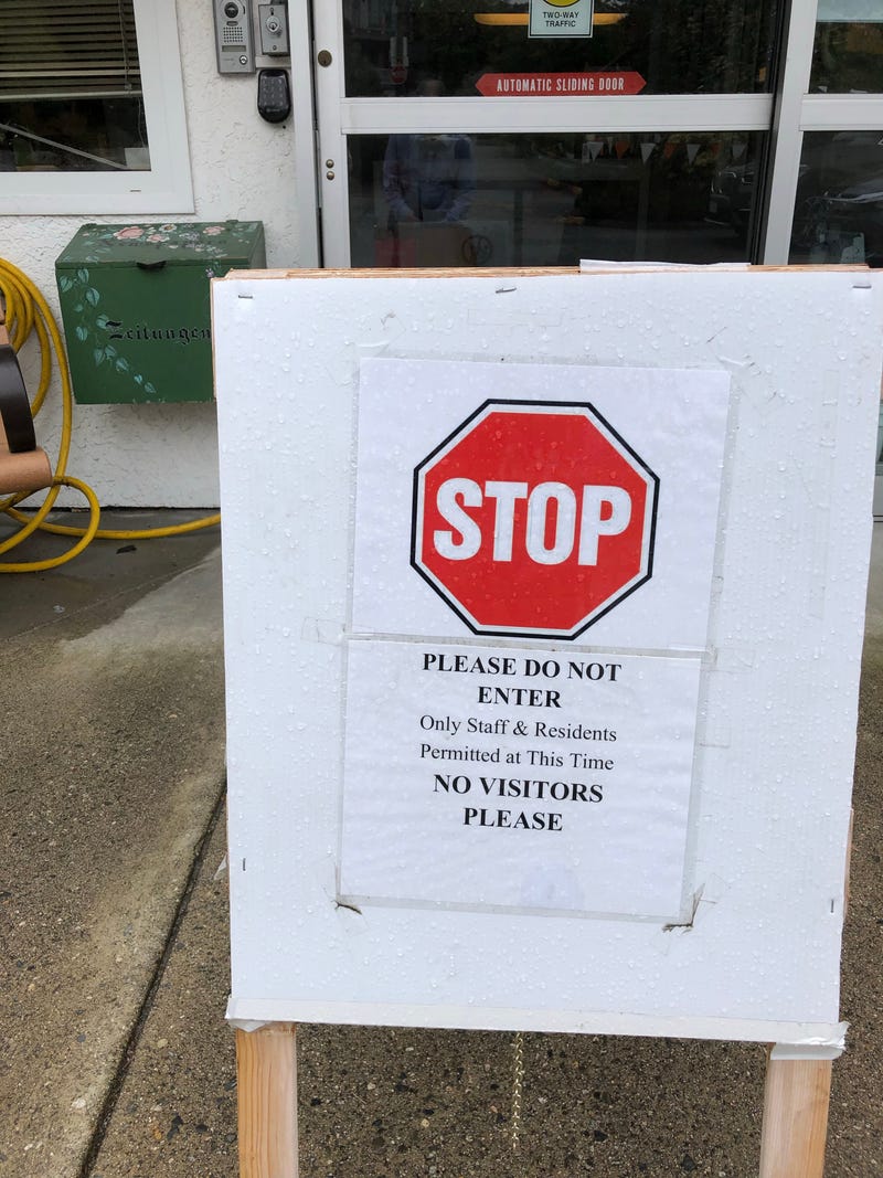 Senior care home warning sign