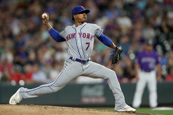 Marcus Stroman pitches for the New York Mets
