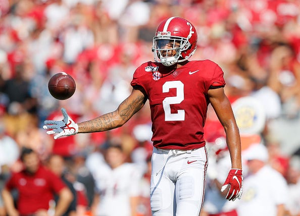 Alabama DB Patrick Surtain II celebrates a big play