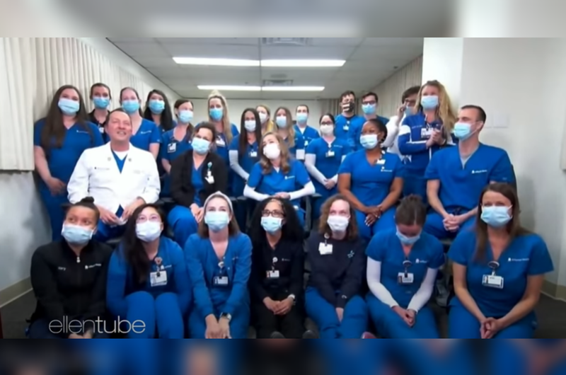 Ellen Surprises Philly’s ‘Swab Squad’ Nurses at Philly’s Jefferson Hospital