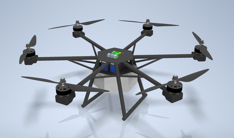 Rendering of the drone created by the Dublin High School Robotics Club.