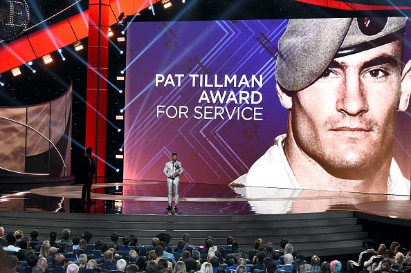 The ESPYS present an award named after Pat Tillman.