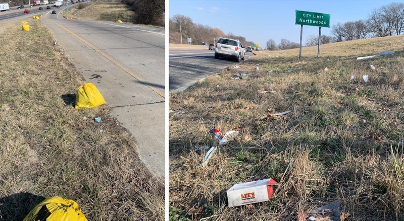 trash on St. Louis highway