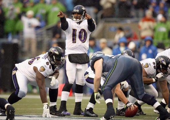 Troy Smith commands the offense for the Ravens.