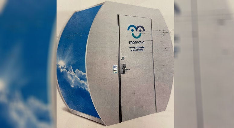 Photo of lactation station being installed for Philadelphia jurors.
