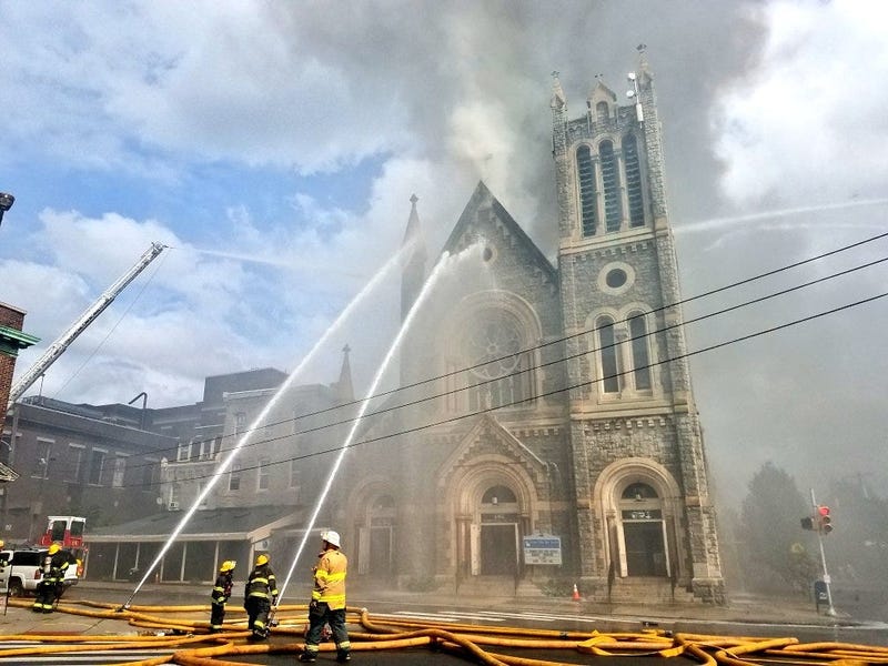 West Philly church on fire