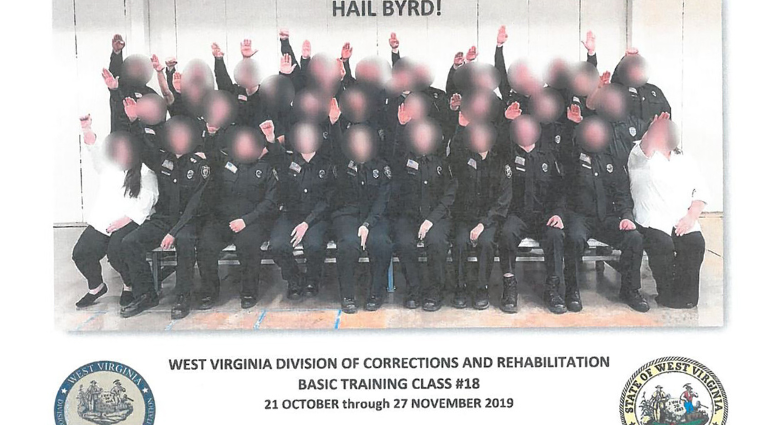 West Virginia correctional cadets seen apparently giving a Nazi salute.