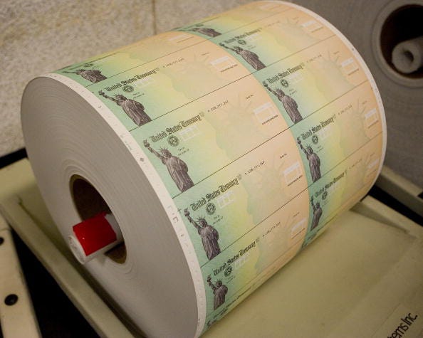 US Treasury Blank Check Roll