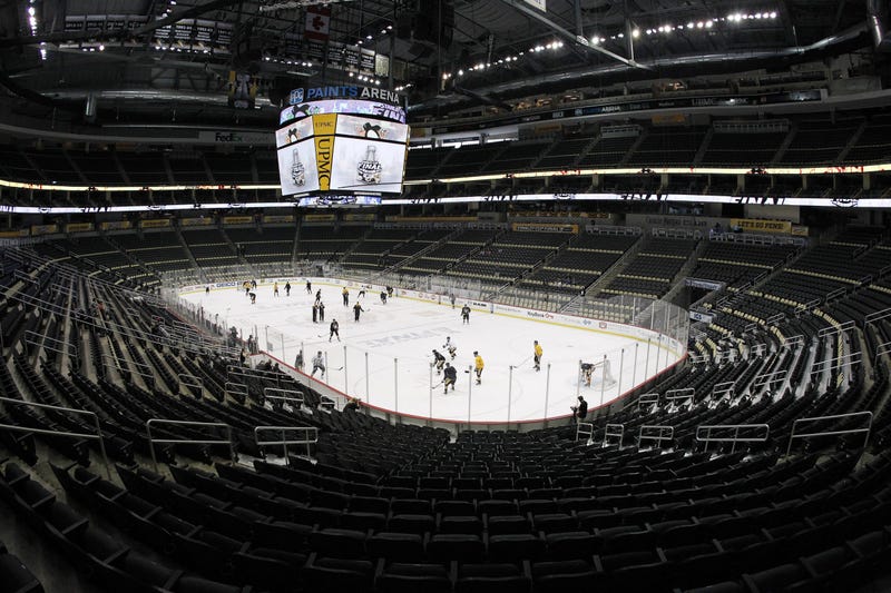 General view of Pittsburgh Penguins practice 