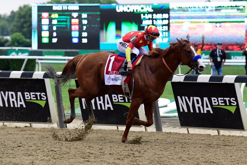 Justify wins Belmont Stakes.