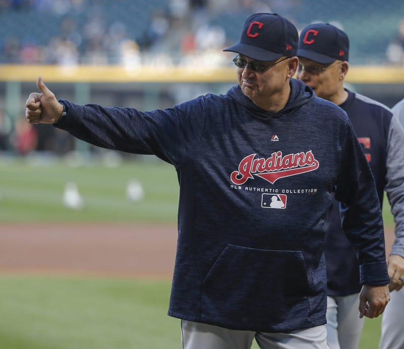 Jun 13, 2018; Chicago, IL, USA; Cleveland Indians manager Terry Francona (77) smiles before MLB game against the Chicago White Sox at Guaranteed Rate Field. Mandatory Credit: Kamil Krzaczynski-USA TODAY Sports