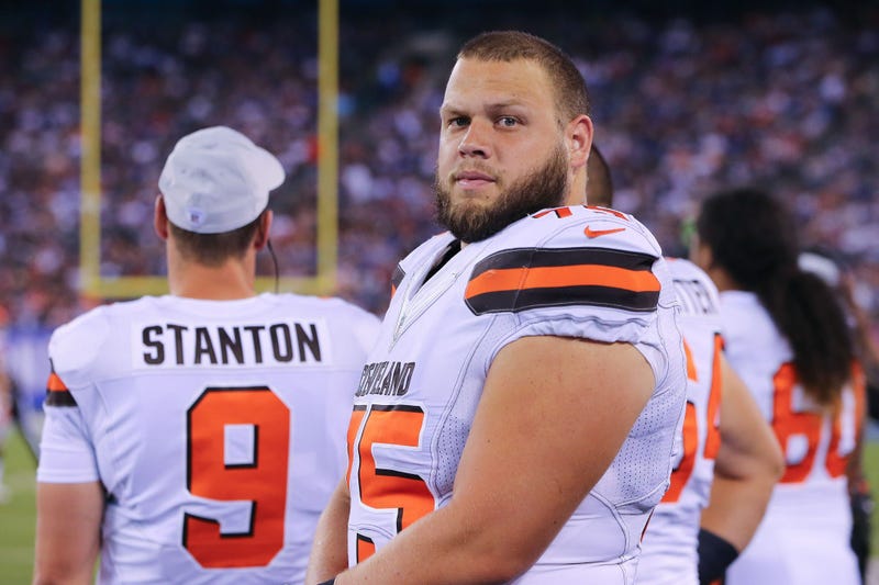 Cleveland Browns offensive tackle Joel Bitonio (75) looks on during the second half against the New York Giants at MetLife Stadium.