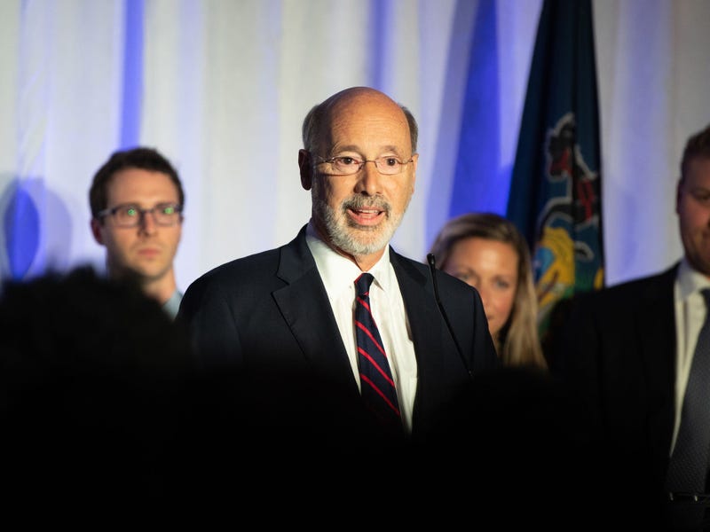 Governor Tom Wolf delivers his victory speech at the Election Night Party