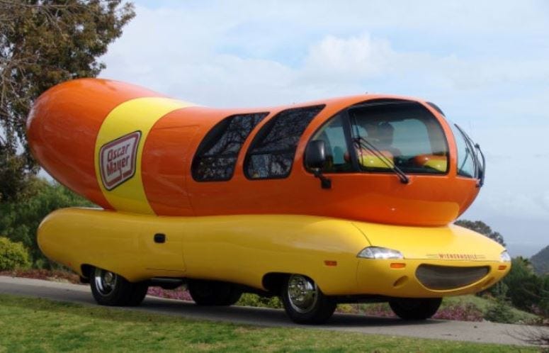 Behold the majestic wonder of the Oscar Mayer Wienermobile. This is a 2004 model. Oscar Mayer Wienermobile Art