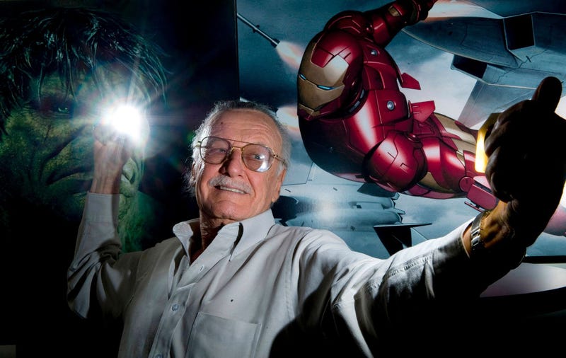 Stan Lee with Iron Man Fist