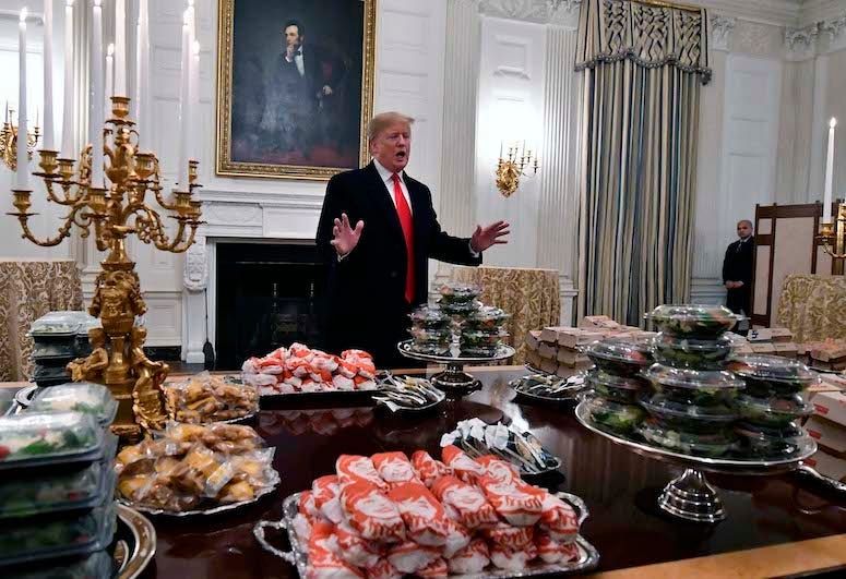 Donald Trump, Media, State Dining Room, White House, Fast Food