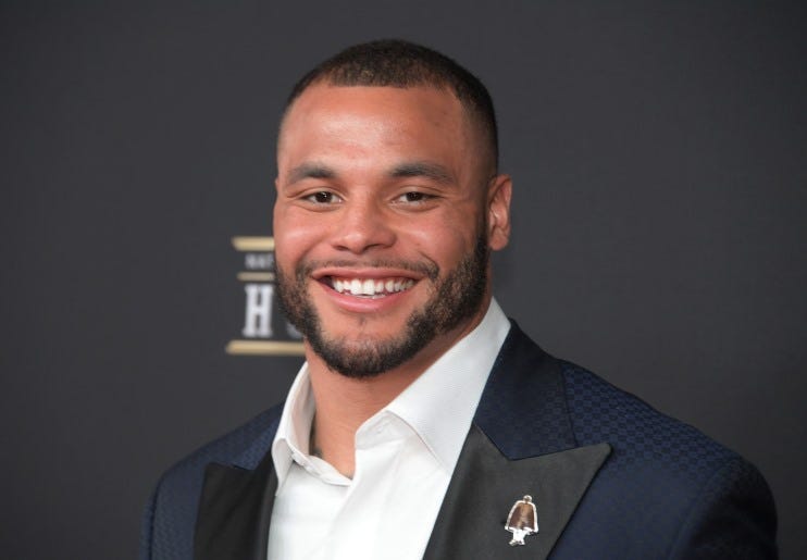 Feb 2, 2019; Atlanta, GA, USA; Dak Prescott during red carpet arrivals for the NFL Honors show at the Fox Theatre.