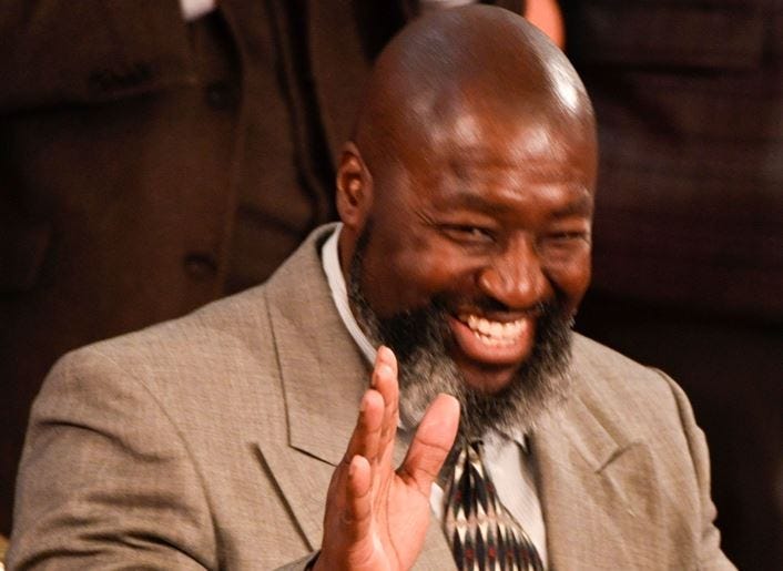 Matthew Charles is recognized by President Donald Trump as he delivers the State of the Union address. Charles was one of the first people released fro prison under the First Step Act