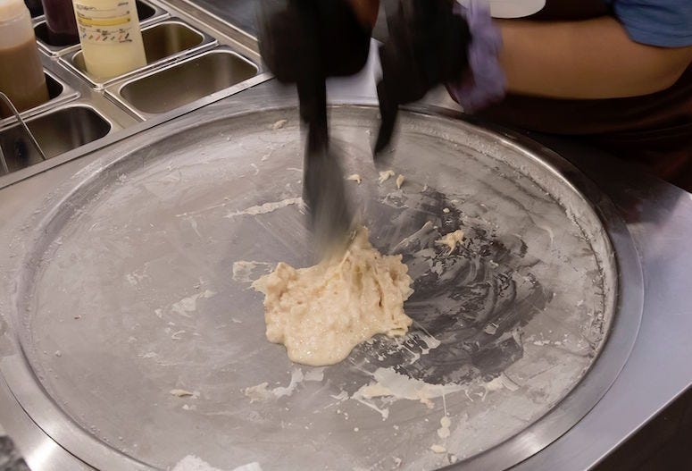 rolled ice cream, chicken nuggets, why, is, this, a, thing, ice cream, gross