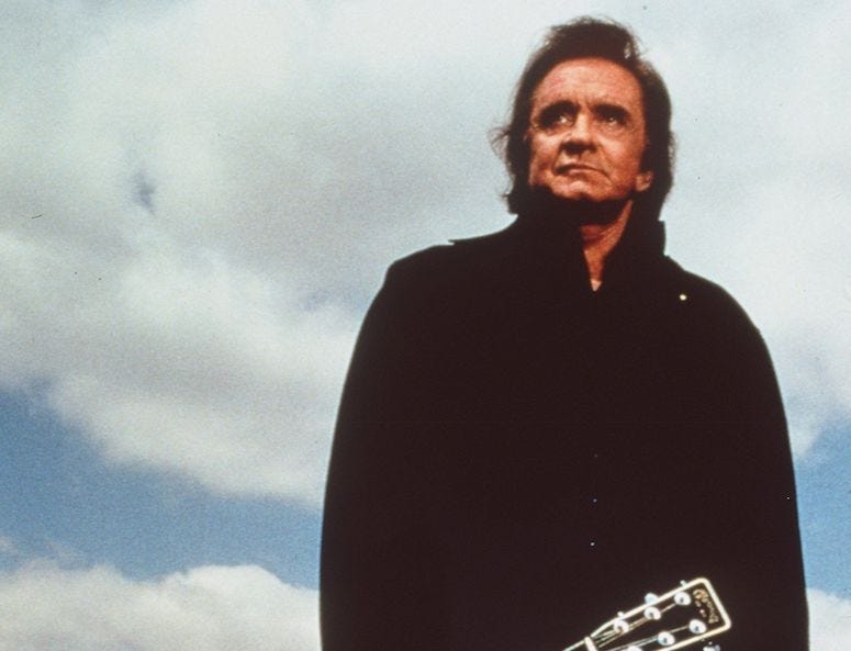 Johnny Cash, Man In Black, Pose, Sky, Clouds, Outdoors