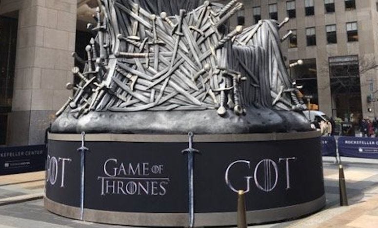 Game of Thrones, Logo, Iron Throne, Replica, Rockefeller Center